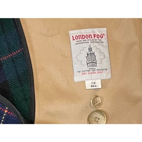 VTG London Fog Trench Coat Women’s 18 R (Fits L/XL 14-16) Classic Tan Long Coat - Picture 8 of 12